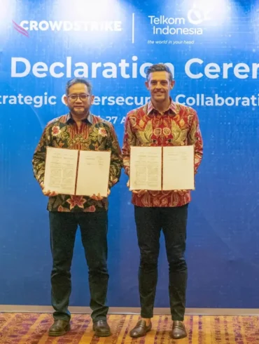 Penandatanganan MoU Telkom dan CrowdStrike untuk keamanan siber B2B