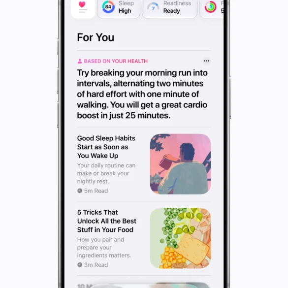 Apple iPhone 18 Pro Health app For You personalized content 260909 Apple iPhone 18 Pro Health app For You personalized content 260909