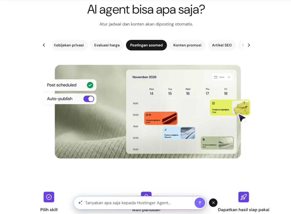 ai agent atur konten sosmed hostinger ai agent atur konten sosmed hostinger